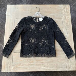 Mason Black Lace Wool Blend Top